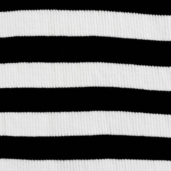 JUSTFAB Crewneck Black & White Striped Ribbed Knit Sweater Dress Size XL - Picture 8 of 10